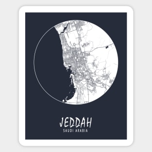 Jeddah, Makkah, Saudi Arabia City Map - Full Moon Sticker